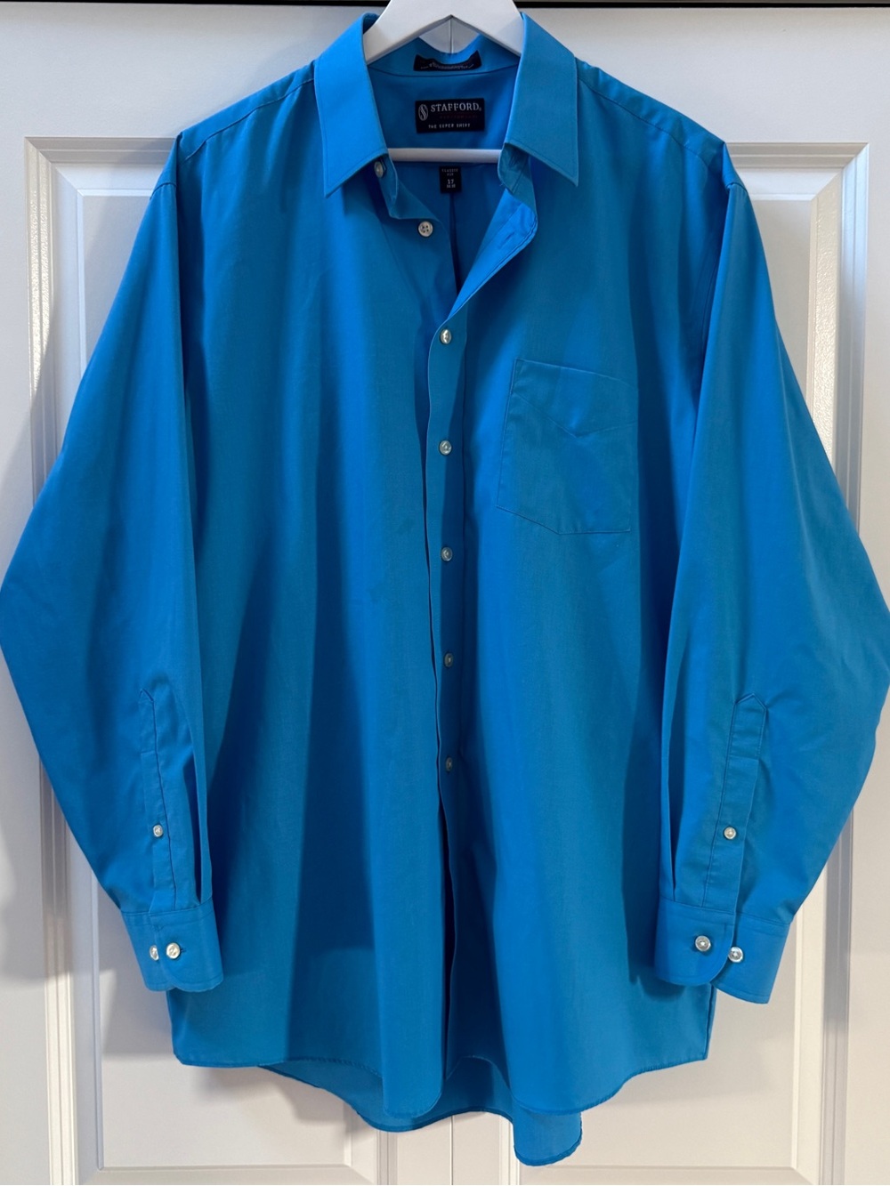 Stafford Men’s Long-Sleeve Dress Shirt - Turquoise